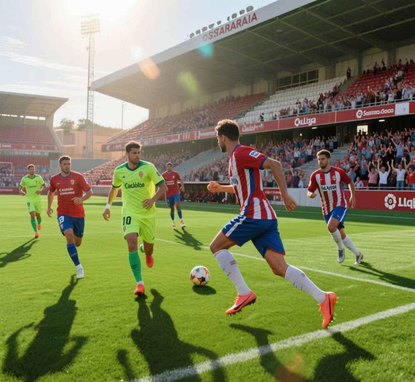 萨拉戈萨球员在客场比赛中全力拼搏